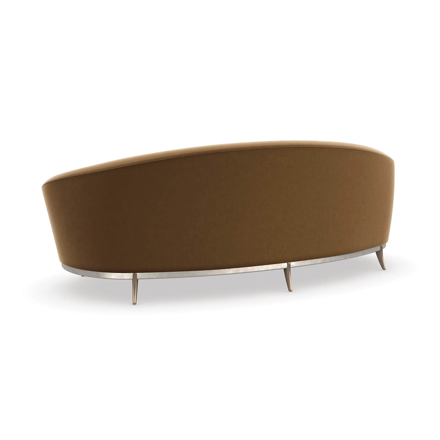 Angled back view of kidney sofa.