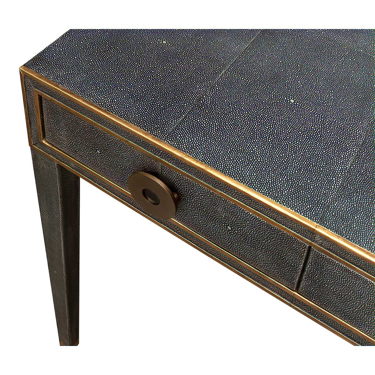 Top corner of desk, showing drawer and texture.