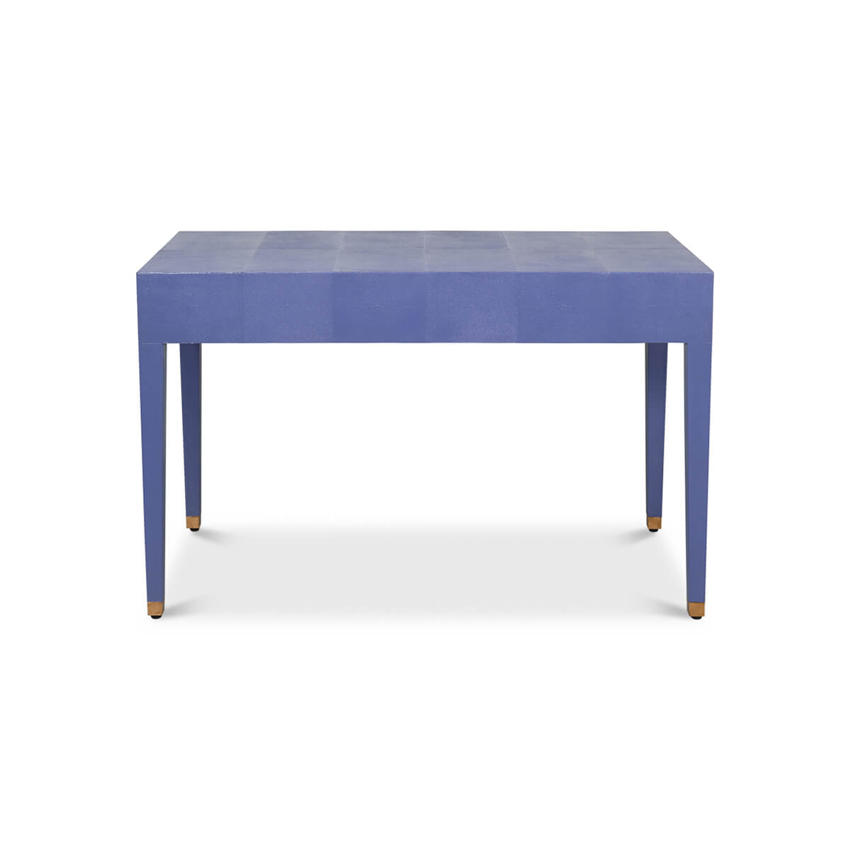 Rear view of Art Deco desk in marlin blue.