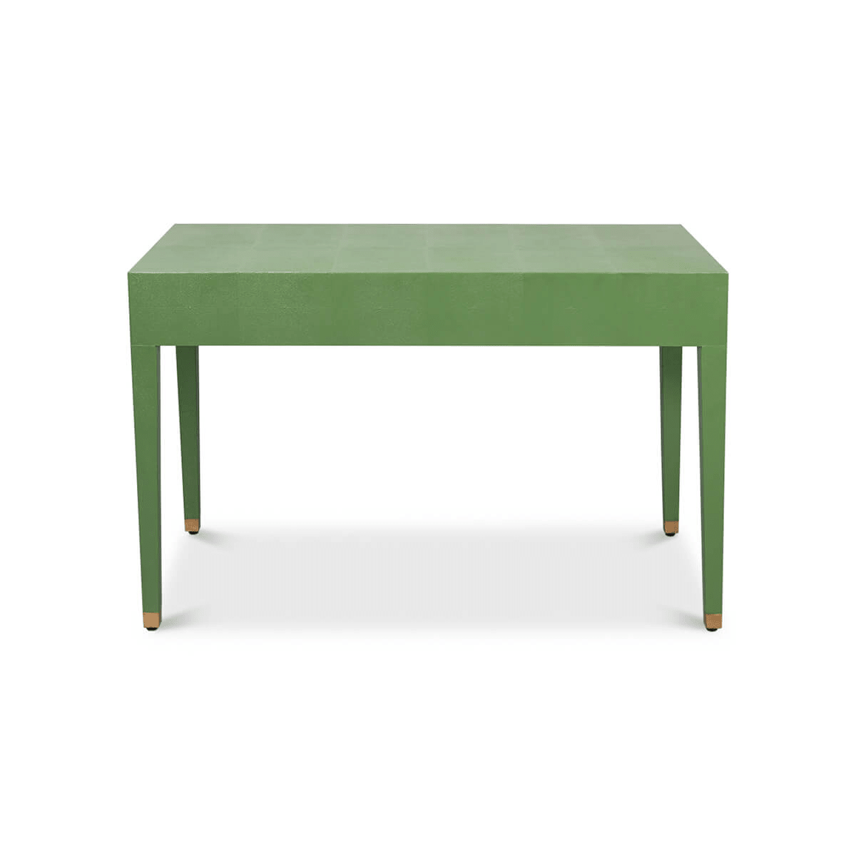 Back view of Art Deco green leather desk