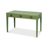 Angled view highlighting drawers of Art Deco desk