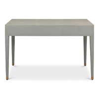 Back view of light grey Art Deco desk, sleek design.
