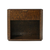 Front view of Art Deco nightstand with open space.