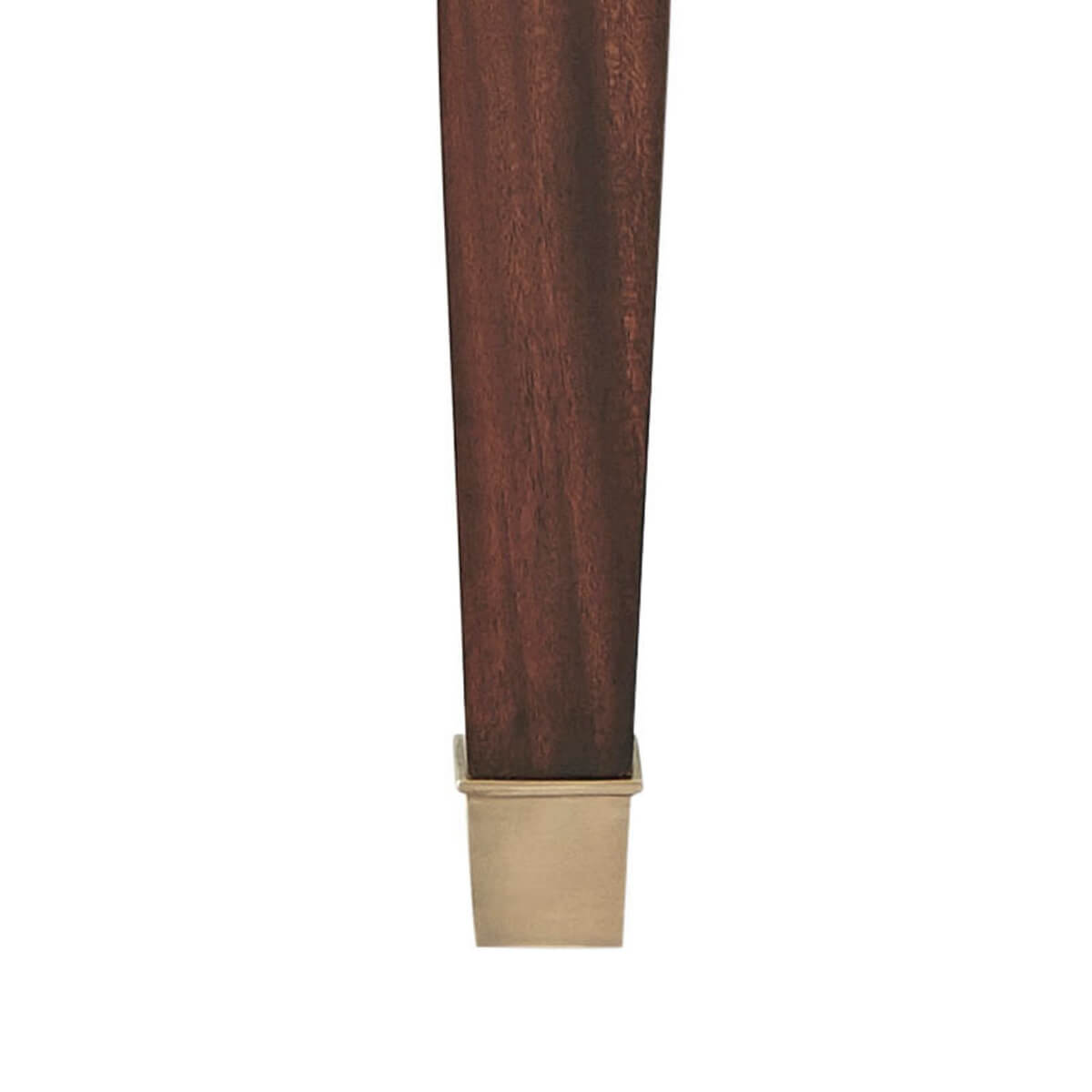 Leg detail with metal tip of coffee table.