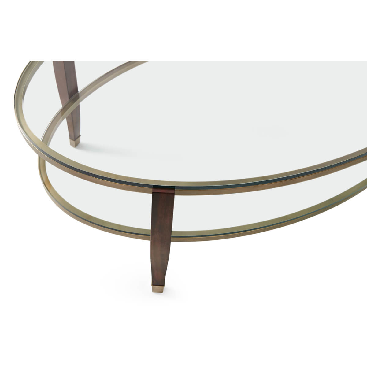Close-up of table edge and leg design.