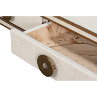 Art Deco Shagreen Leather Desk in Osprey White - additional view