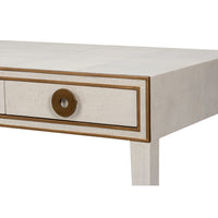 Art Deco Shagreen Leather Desk in Osprey White - additional view