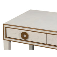 Art Deco Shagreen Leather Desk in Osprey White - additional view