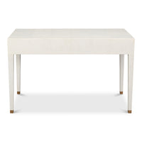 Art Deco Shagreen Leather Desk in Osprey White - additional view