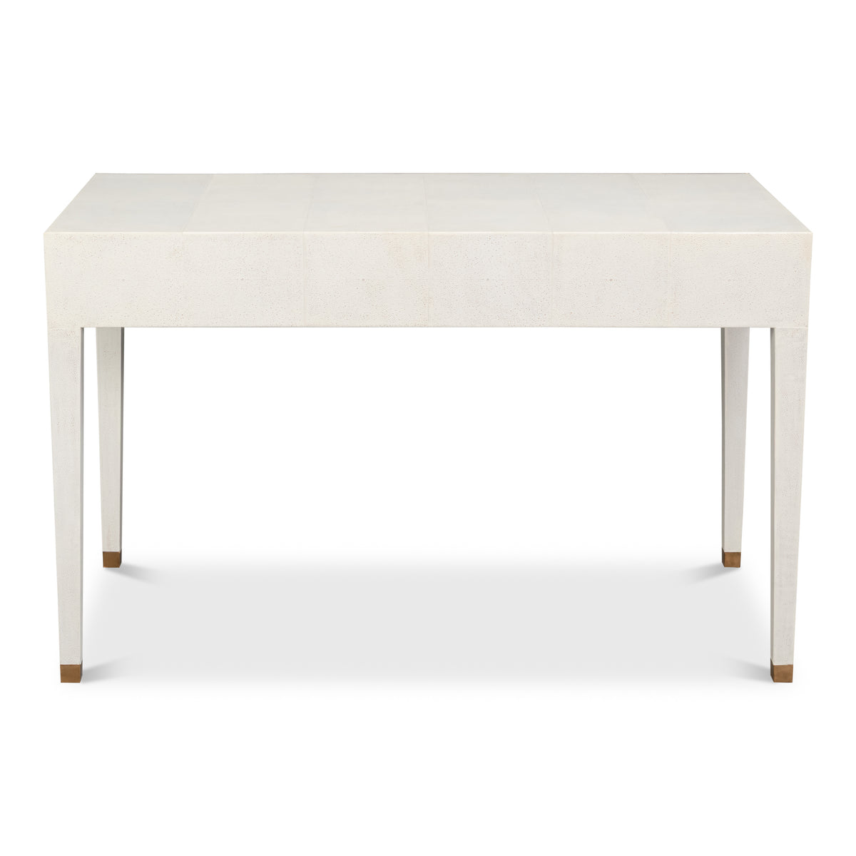Art Deco Shagreen Leather Desk in Osprey White - additional view