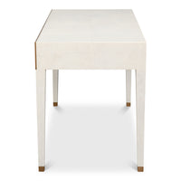Art Deco Shagreen Leather Desk in Osprey White - additional view