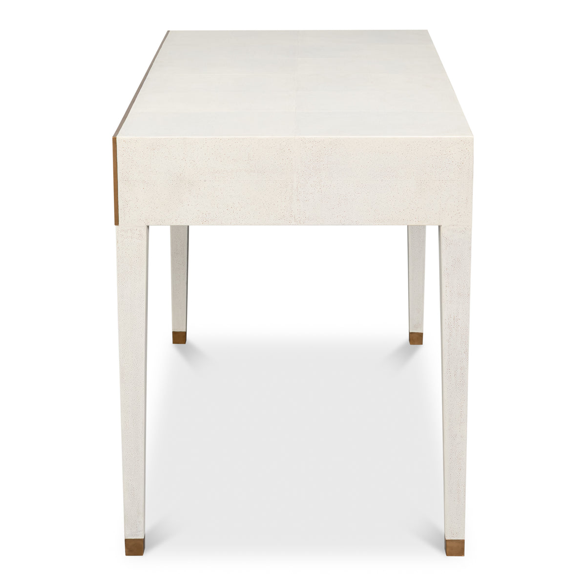 Art Deco Shagreen Leather Desk in Osprey White - additional view