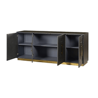 Open Art Deco Sideboard showcasing interior shelves.