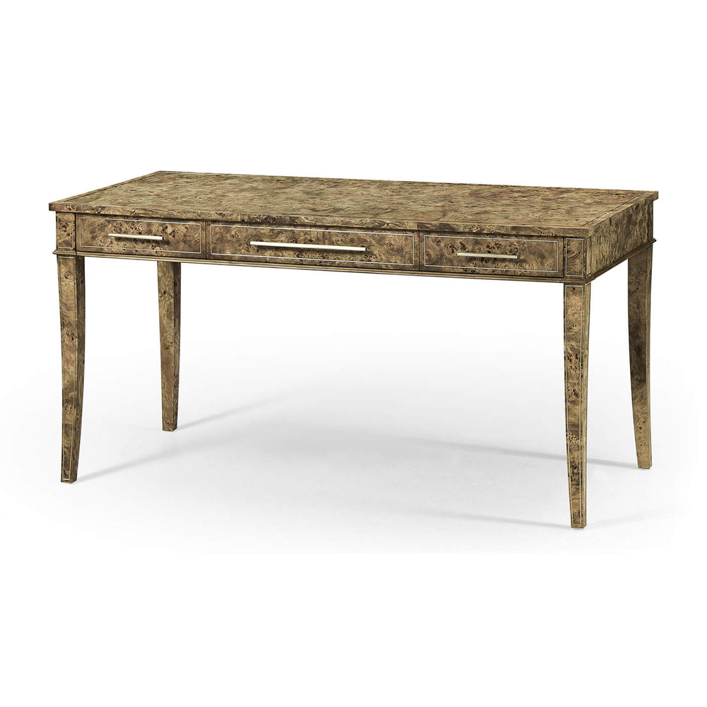 Art Deco style desk, angled view, three drawers.