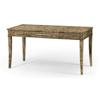 Art Deco style desk, angled view, three drawers.