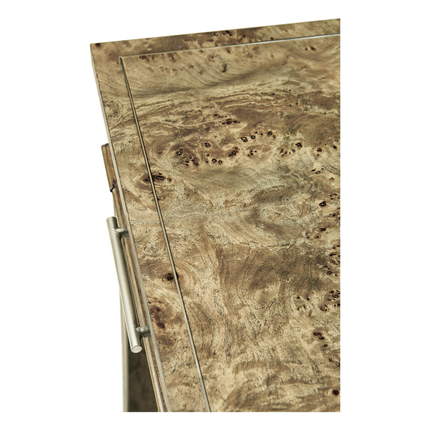 Art Deco style desk, close-up of wood texture.