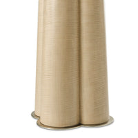 Detailed view of lamp's textured, cylindrical base.