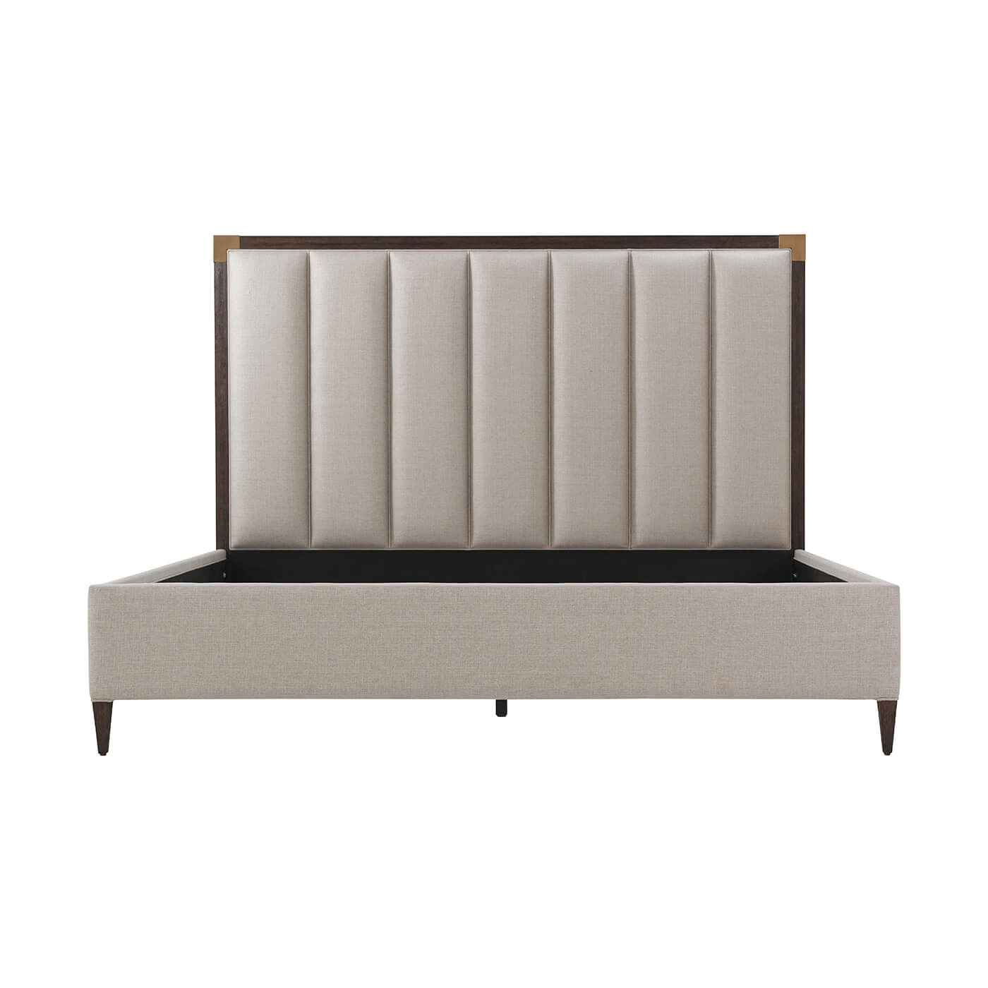 Front view of Art Deco king size bed frame.