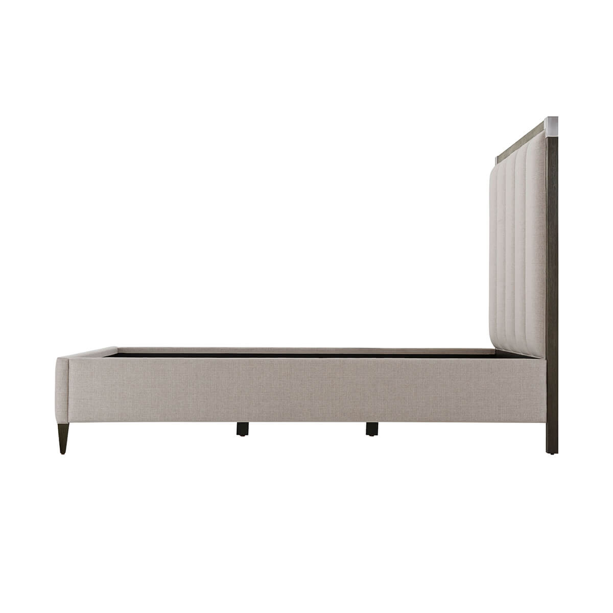 Art Deco queen bed, side profile.