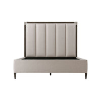 Art Deco queen bed, front view.