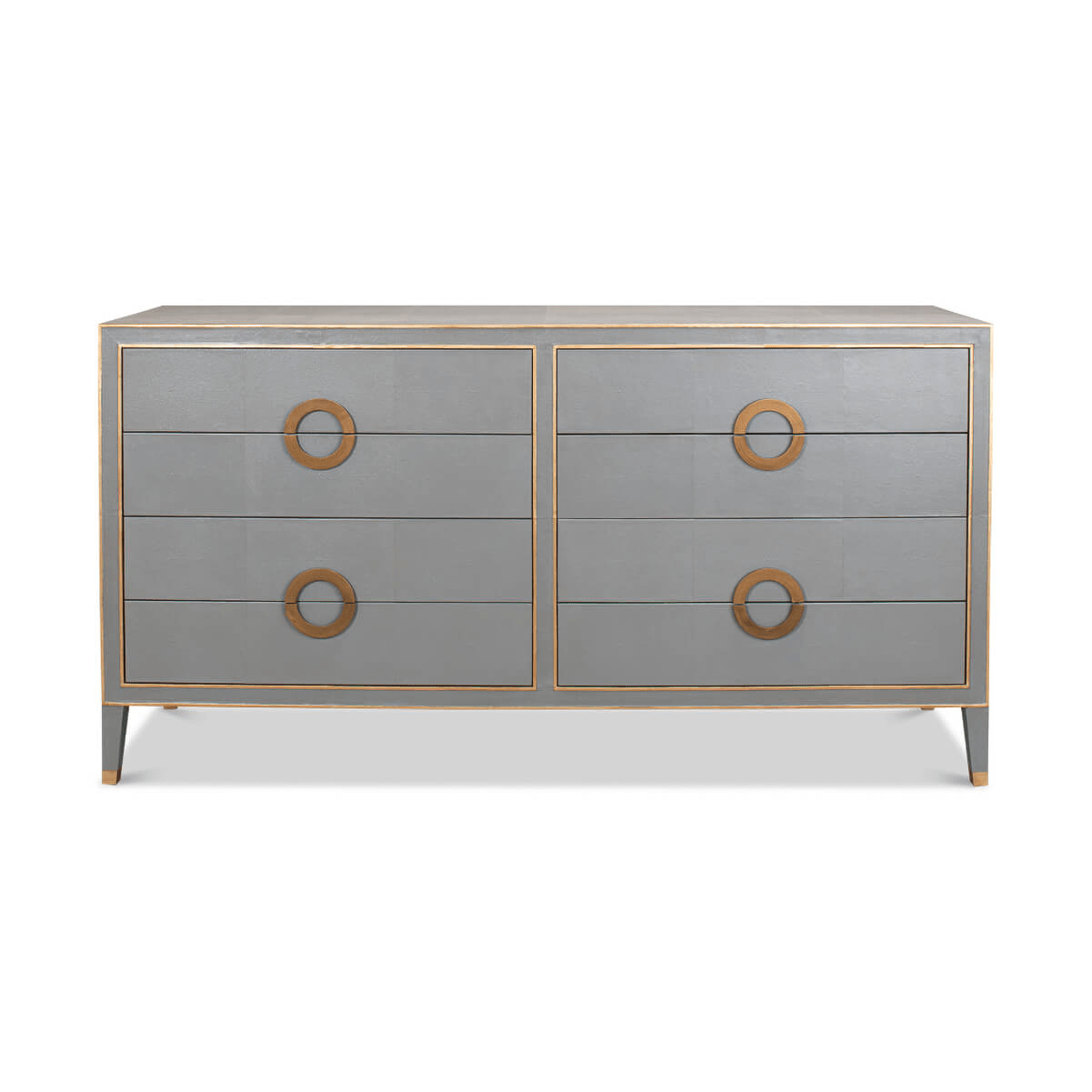 Full frontal view of Art Deco style shagreen dresser.