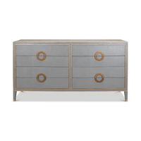 Full frontal view of Art Deco style shagreen dresser.