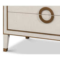 Art Deco Style Shagreen Dresser in Osprey White - additional view