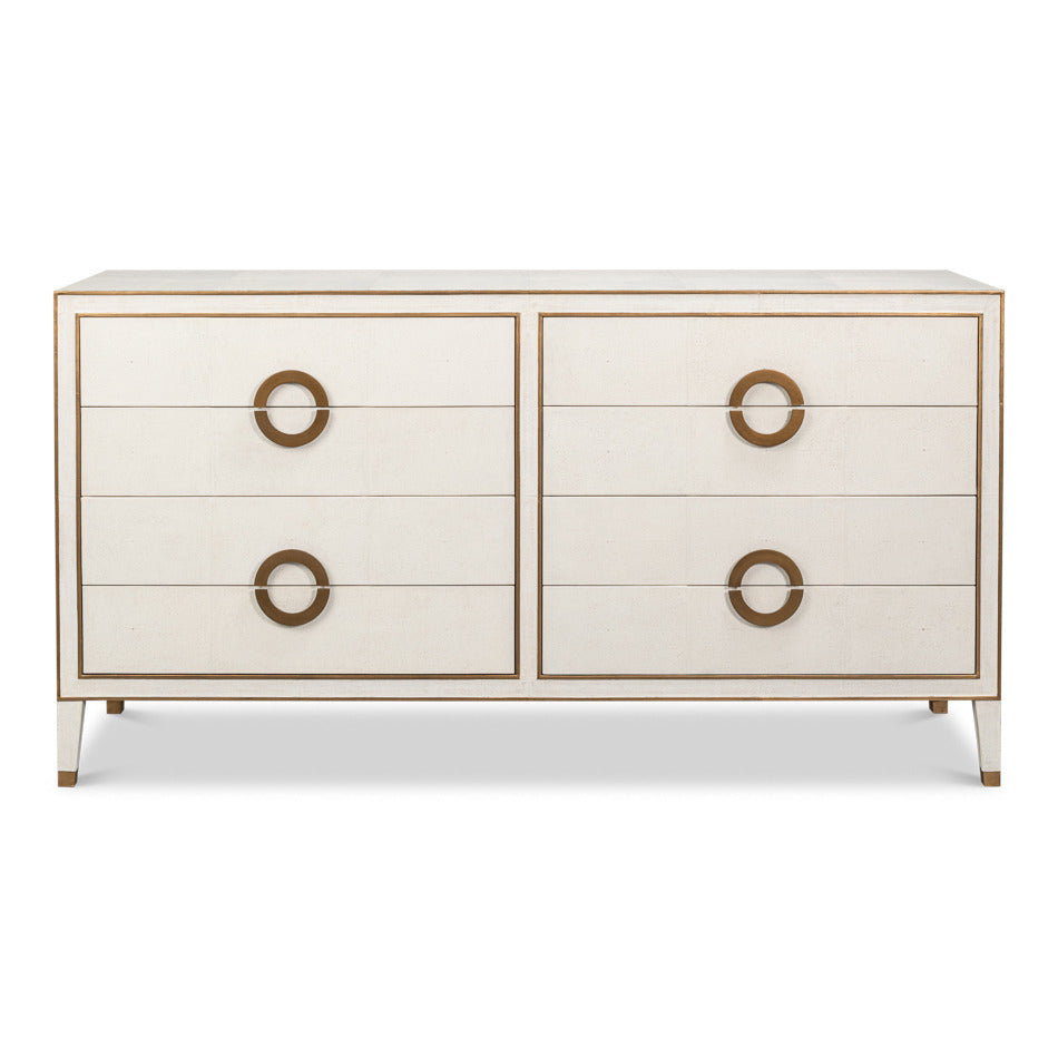 Art Deco Style Shagreen Dresser in Osprey White - additional view
