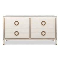 Art Deco Style Shagreen Dresser in Osprey White - additional view