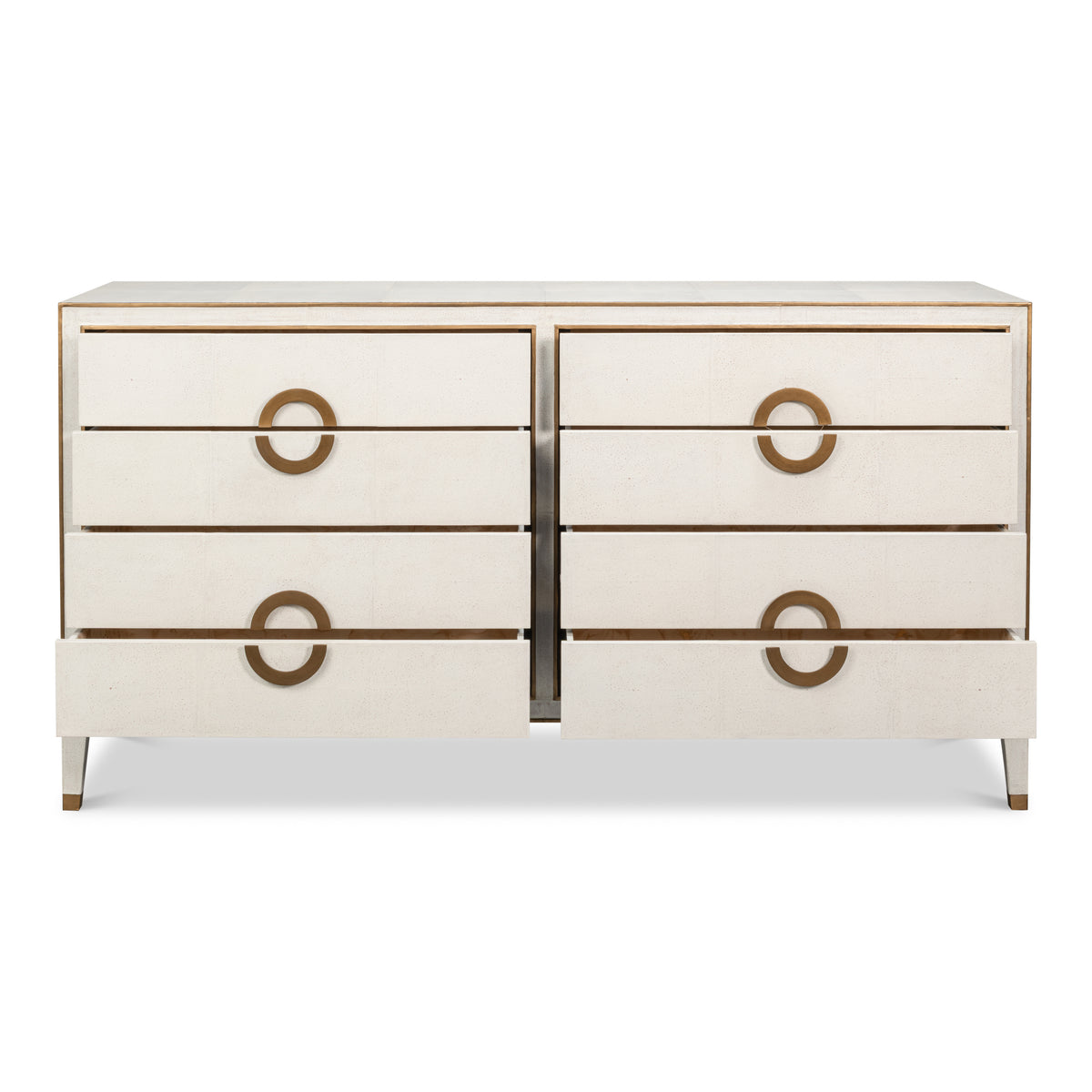 Art Deco Style Shagreen Dresser in Osprey White - additional view