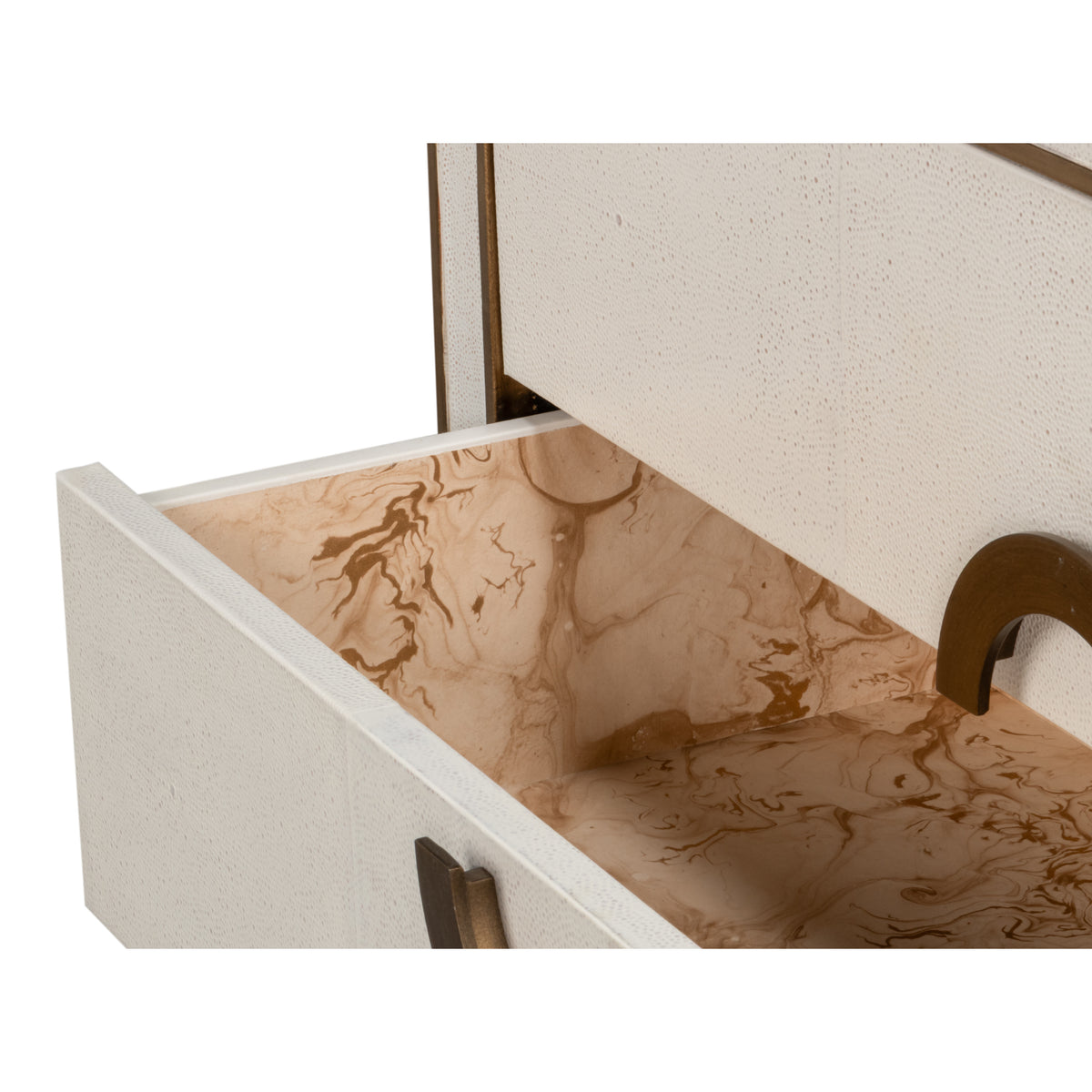 Art Deco Style Shagreen Dresser in Osprey White - additional view