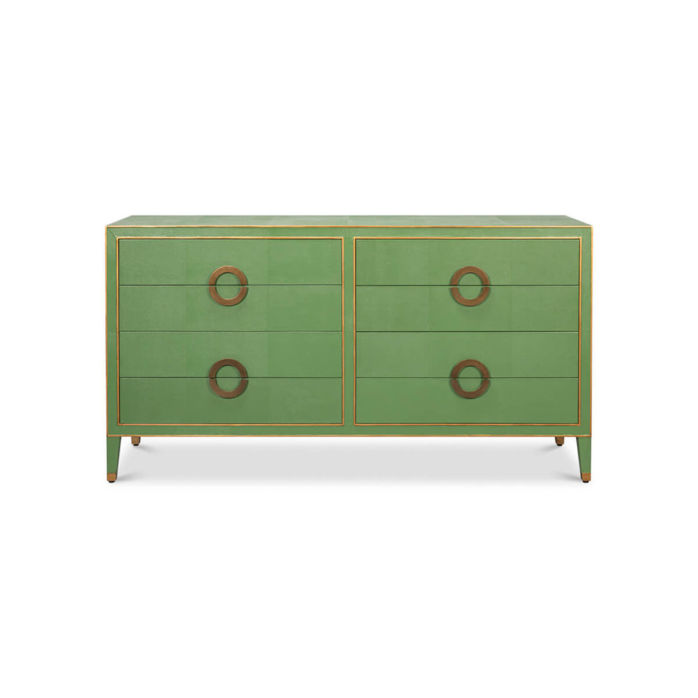Shagreen dresser front view with six drawers.