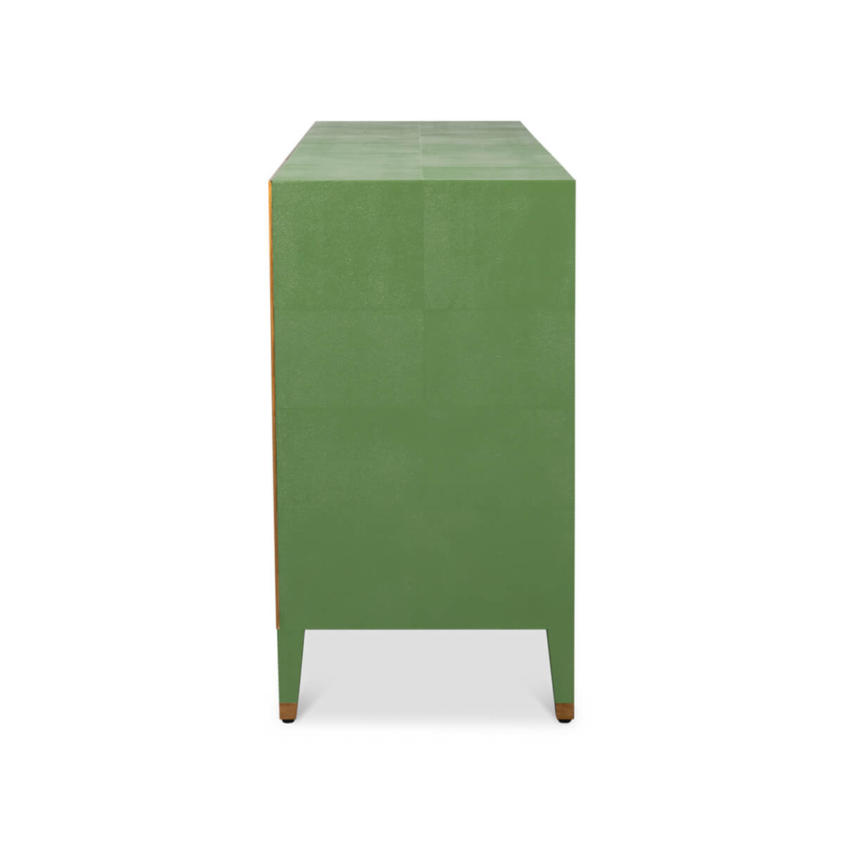 Side profile of green shagreen dresser.