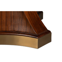 Close-up of metal base detail on pedestal.
