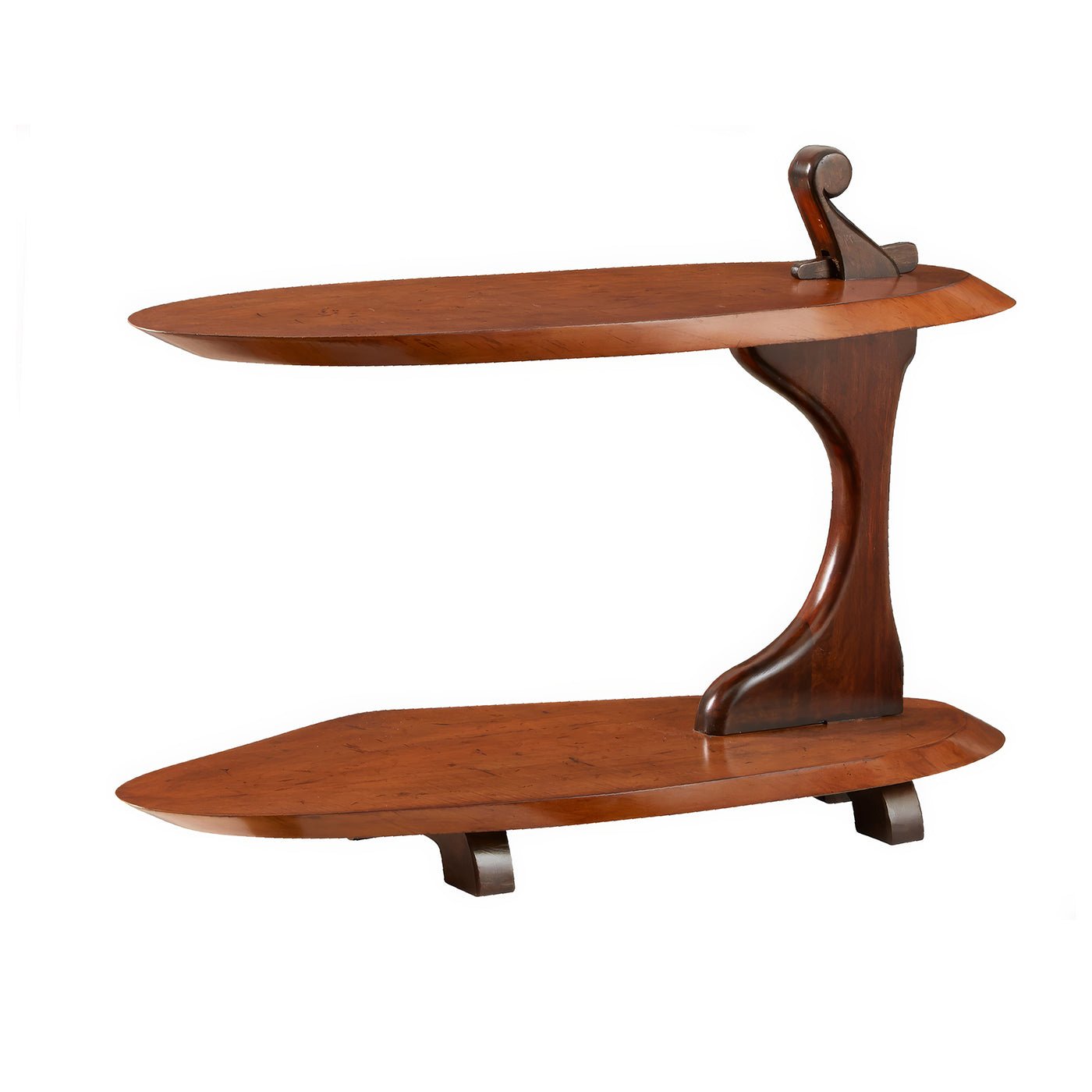 Art Deco Sycamore Accent Table side view.