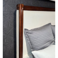 Close-up of Art Deco bed headboard design