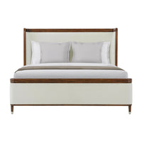 Front view of Art Deco upholstered bed