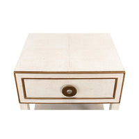 Top view of Art Deco white nightstand.