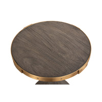 Overhead view of Artisan accent table's textured surface.