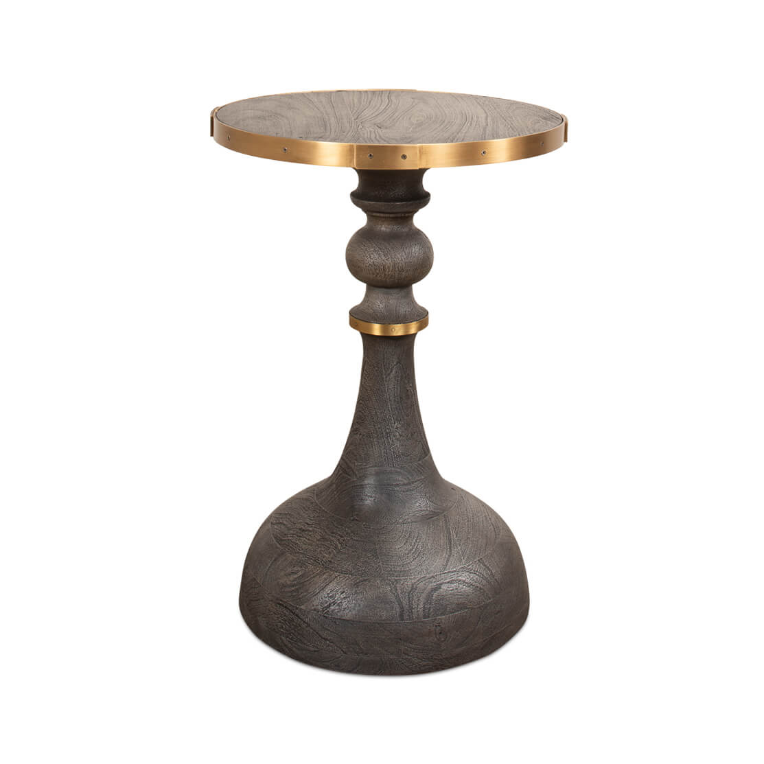 Side view of the Artisan accent table design.
