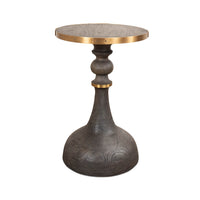 Side view of the Artisan accent table design.