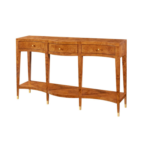 Ash Burl Curved Console Table