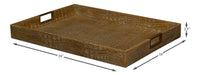 Croc Leather Tray in Antique Green