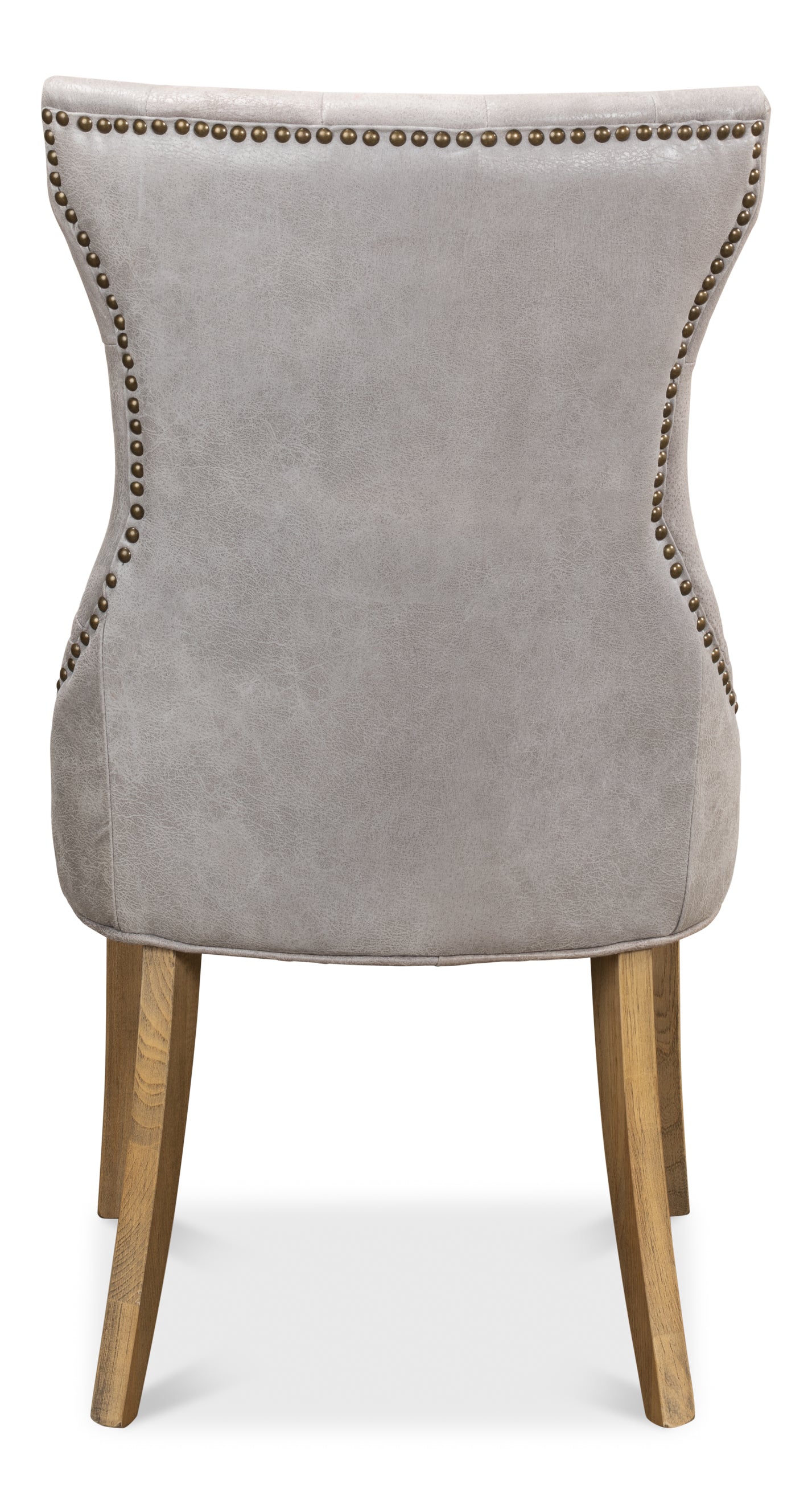 Tufted Dining Chairs in Gray Leather, Sets of 2 - view 4