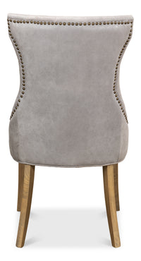 Tufted Dining Chairs in Gray Leather, Sets of 2 - view 4