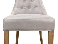 Tufted Dining Chairs in Gray Leather, Sets of 2 - view 10