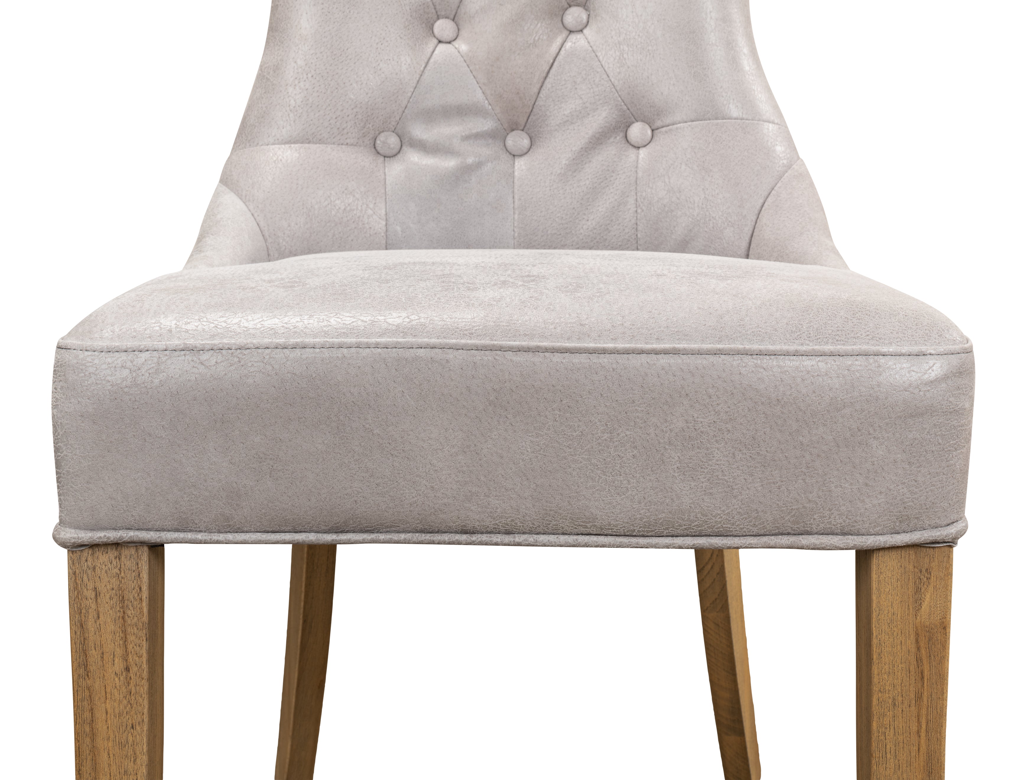 Tufted Dining Chairs in Gray Leather, Sets of 2 - view 10