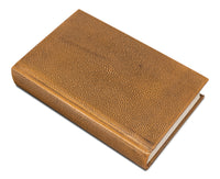 Shagreen Embossed Tan Book Set in Tawny Brown, Set of 12 - view 7