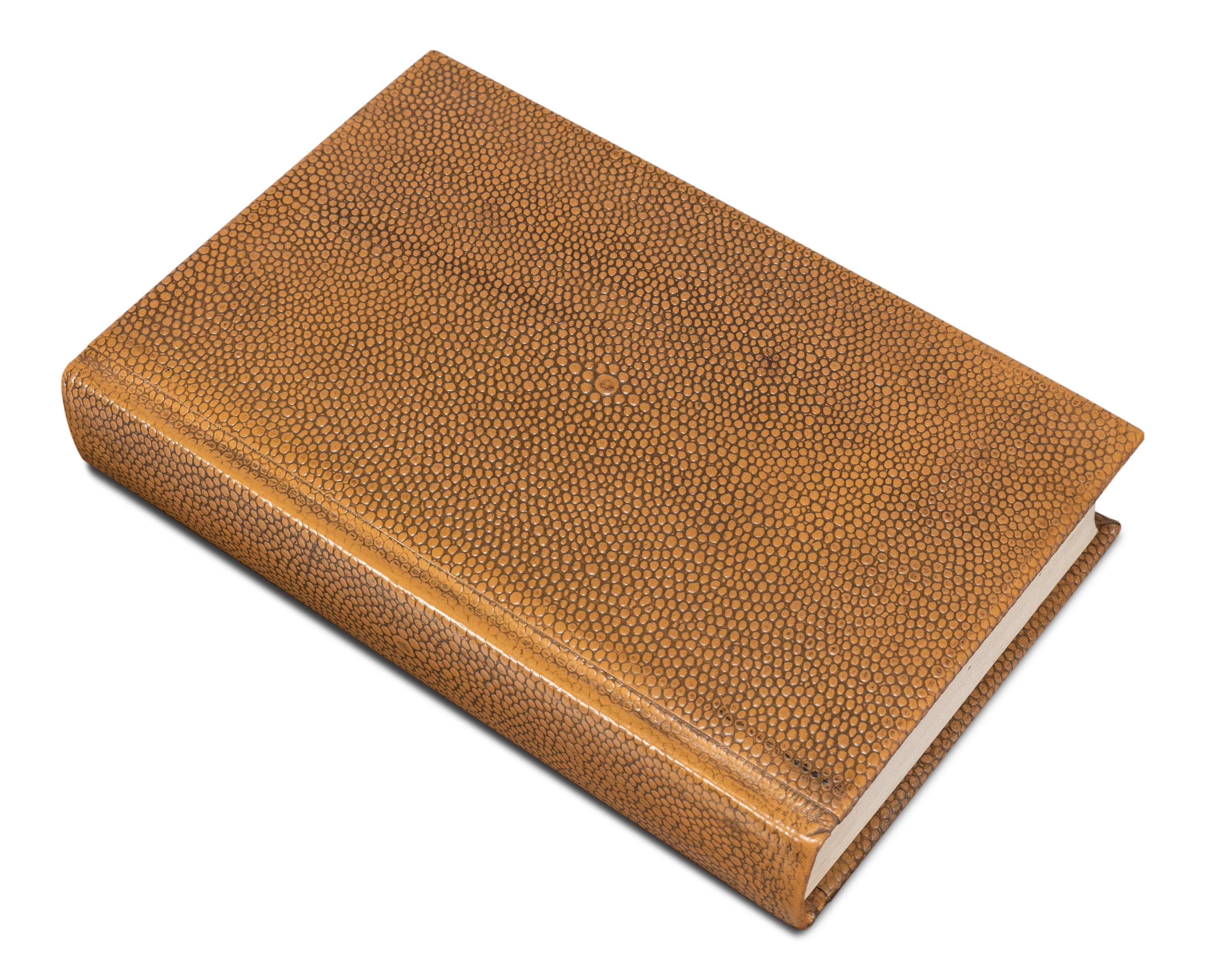 Shagreen Embossed Tan Book Set in Tawny Brown, Set of 12 - view 7