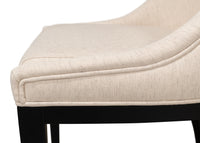 Modern Dining Chair with Sloped Back in Cream Cotton-Linen - view 9